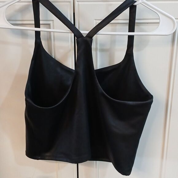Abercrombie & Fitch Black Shiny Crop Tank Top Small NWT - Picture 5 of 5